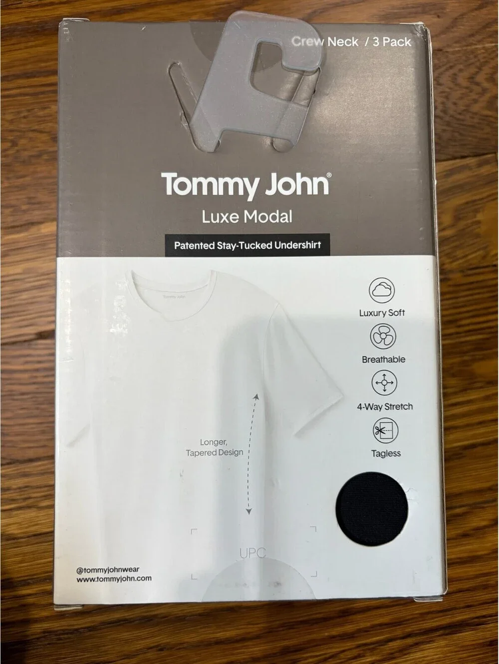 Tommy John Luxe Modal Crew Neck Undershirt 3 Pack Black Large New